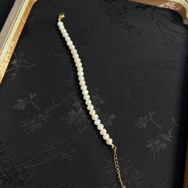 【珍珠少女】天然淡水珍珠百搭6.5mm手链Y351