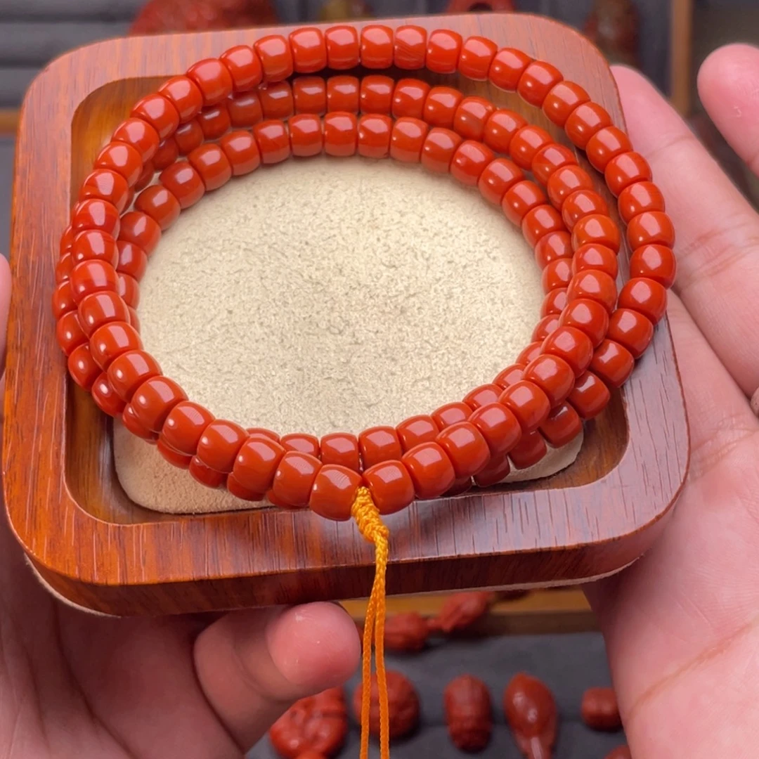 南红玛瑙未镶嵌配饰卡7mm瓦西精工直切108