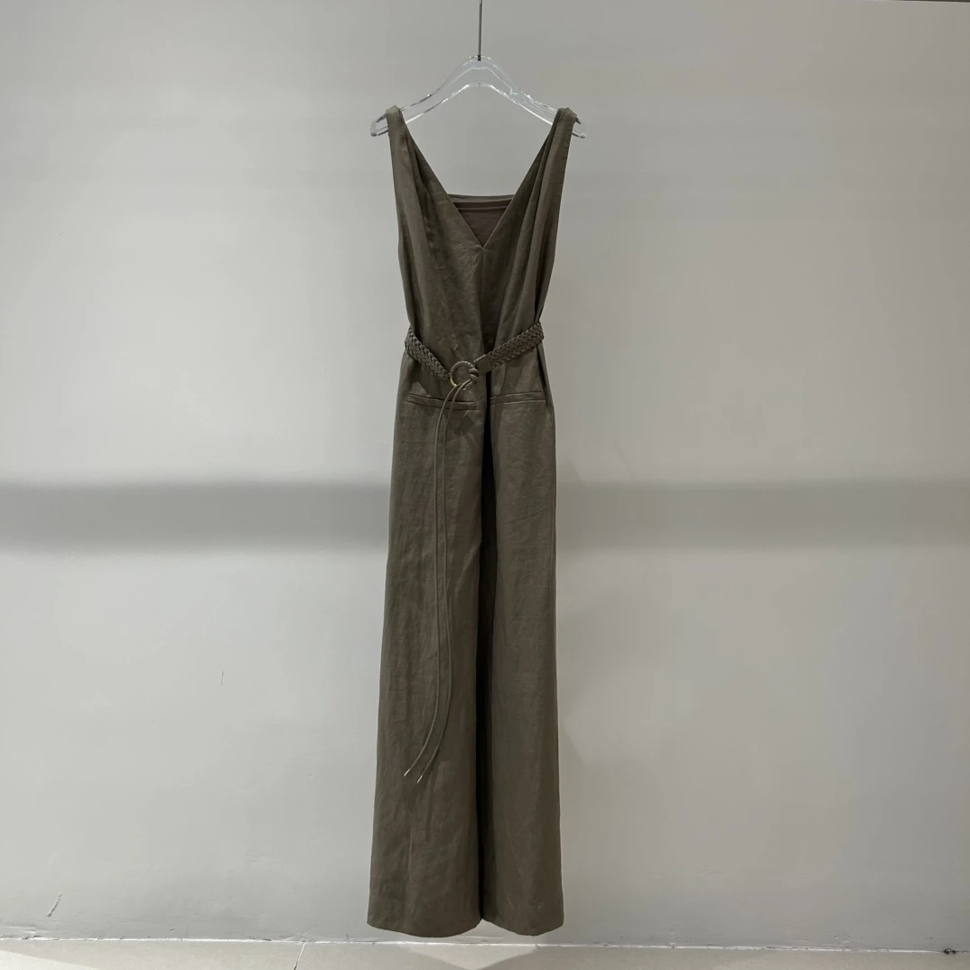 【艾家商场同款】2025夏新时尚无袖两件套收腰连体衣裤女9157