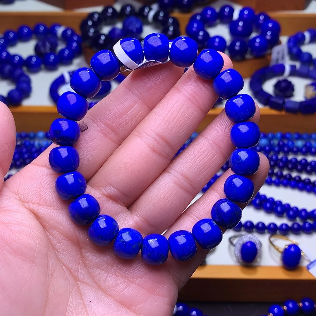 星****青金石未镶嵌手串10m克莱因蓝老型3426