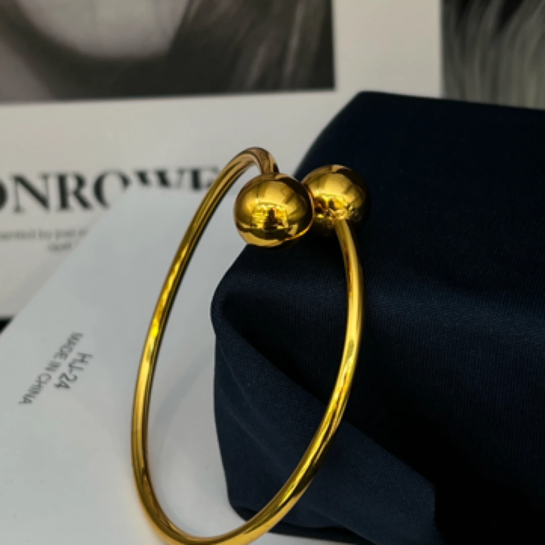 铜合金手镯 Xyuer圆形altun款豆豆金色手镯