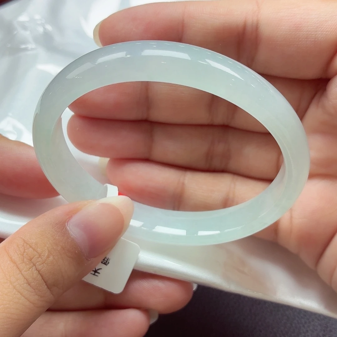 翡翠未镶嵌手镯（贵妃镯）天然缅甸A货翡翠（53/54）完美