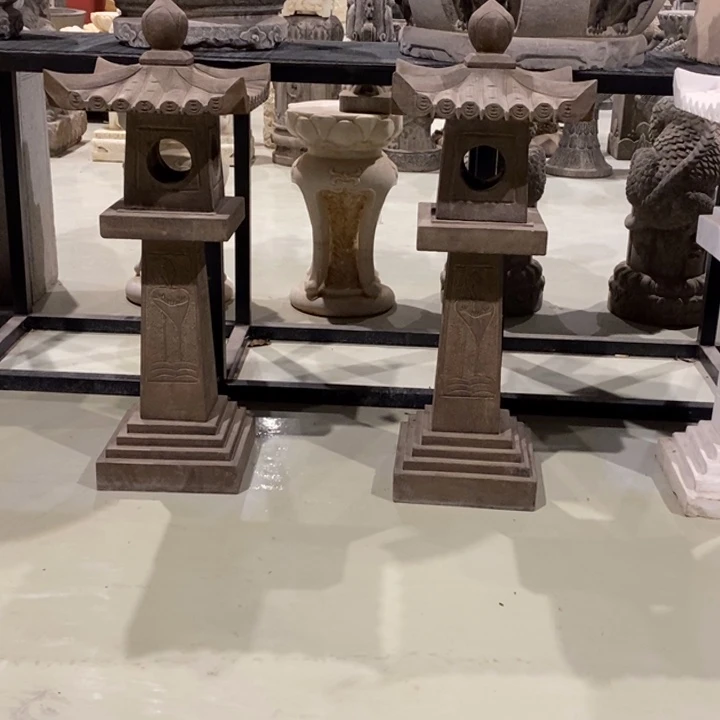 石材石灯一对不管卸车