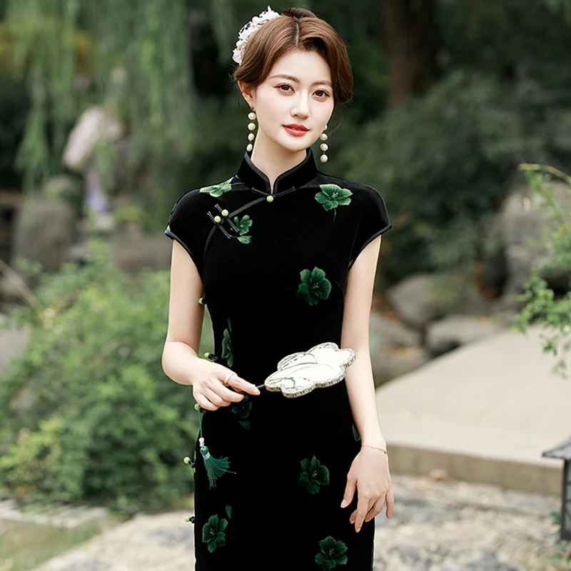 新中式旗袍2025夏季日常可穿复古改良国风裙子高端老上海礼服