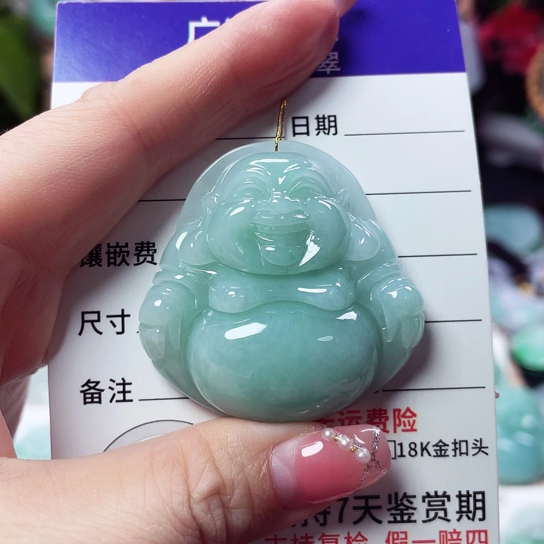 翡翠未镶嵌颈饰佛公19