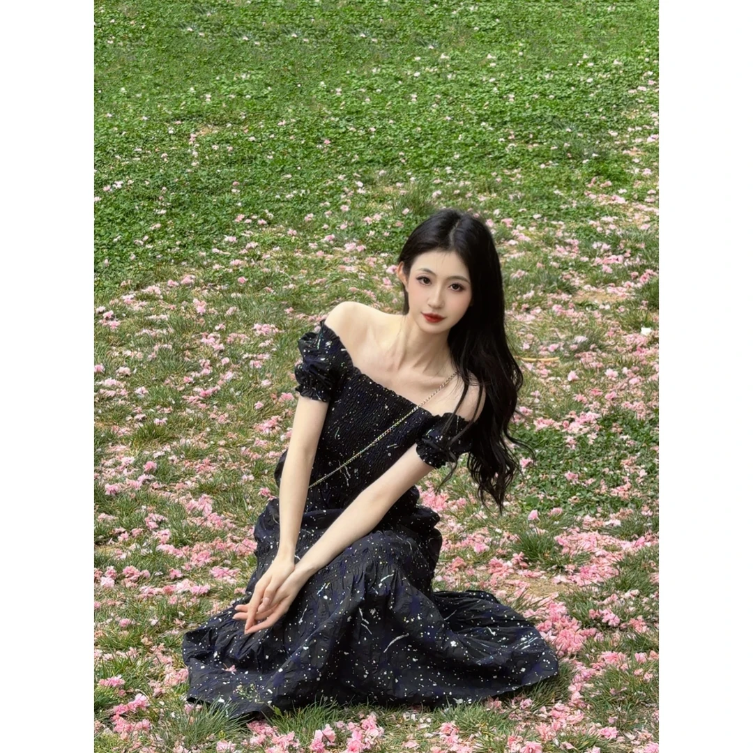 GIRDEAR/哥弟「夜晚派对」优雅气质高级淑女时尚连衣裙150014