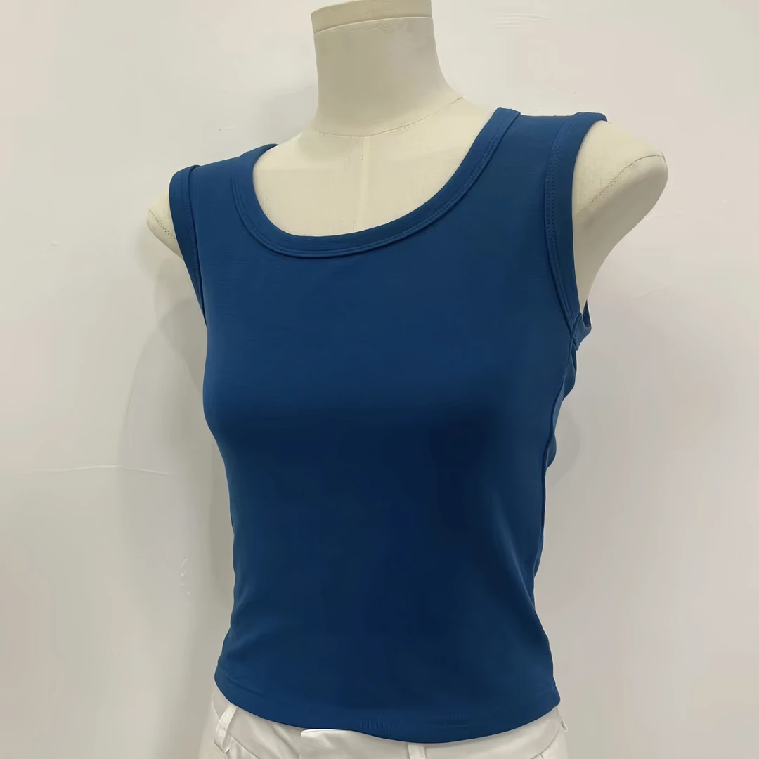 高密棉纯欲U领遮副乳修身高弹背心2025夏季新款无袖上衣吊带背心