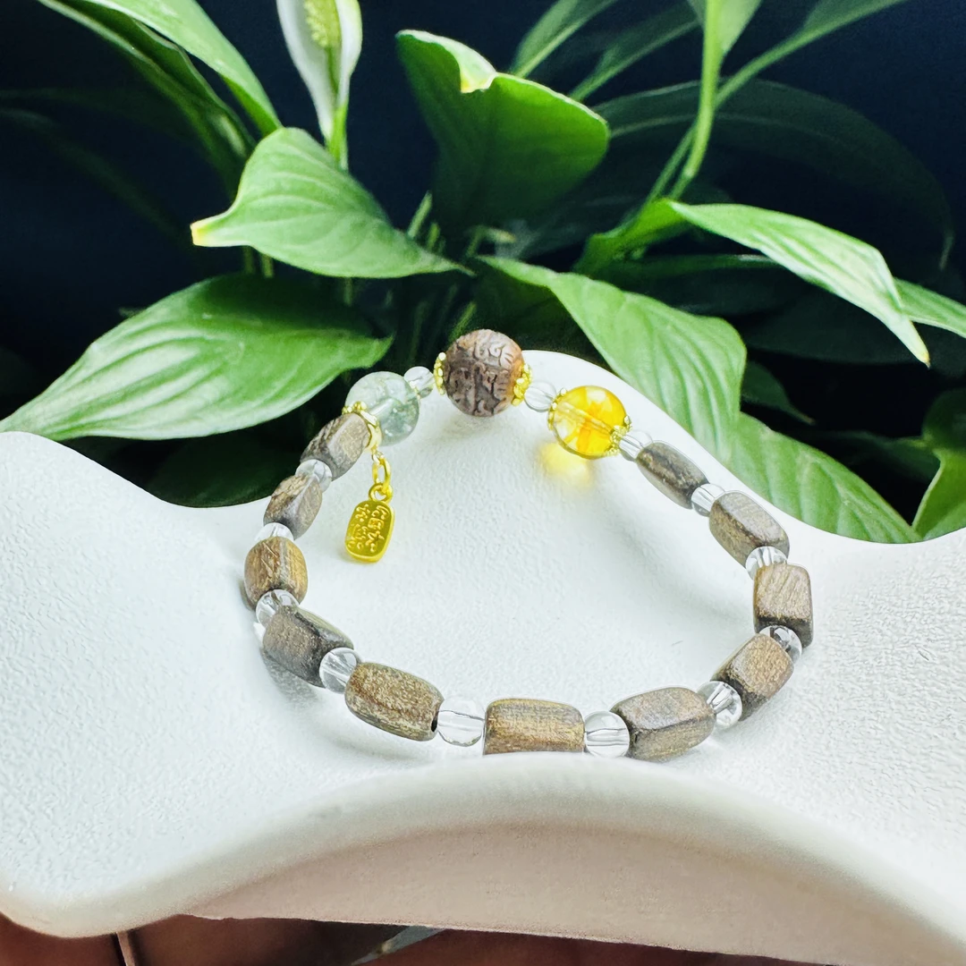 【私人定制】设计款老油沉加黄水晶单圈A40