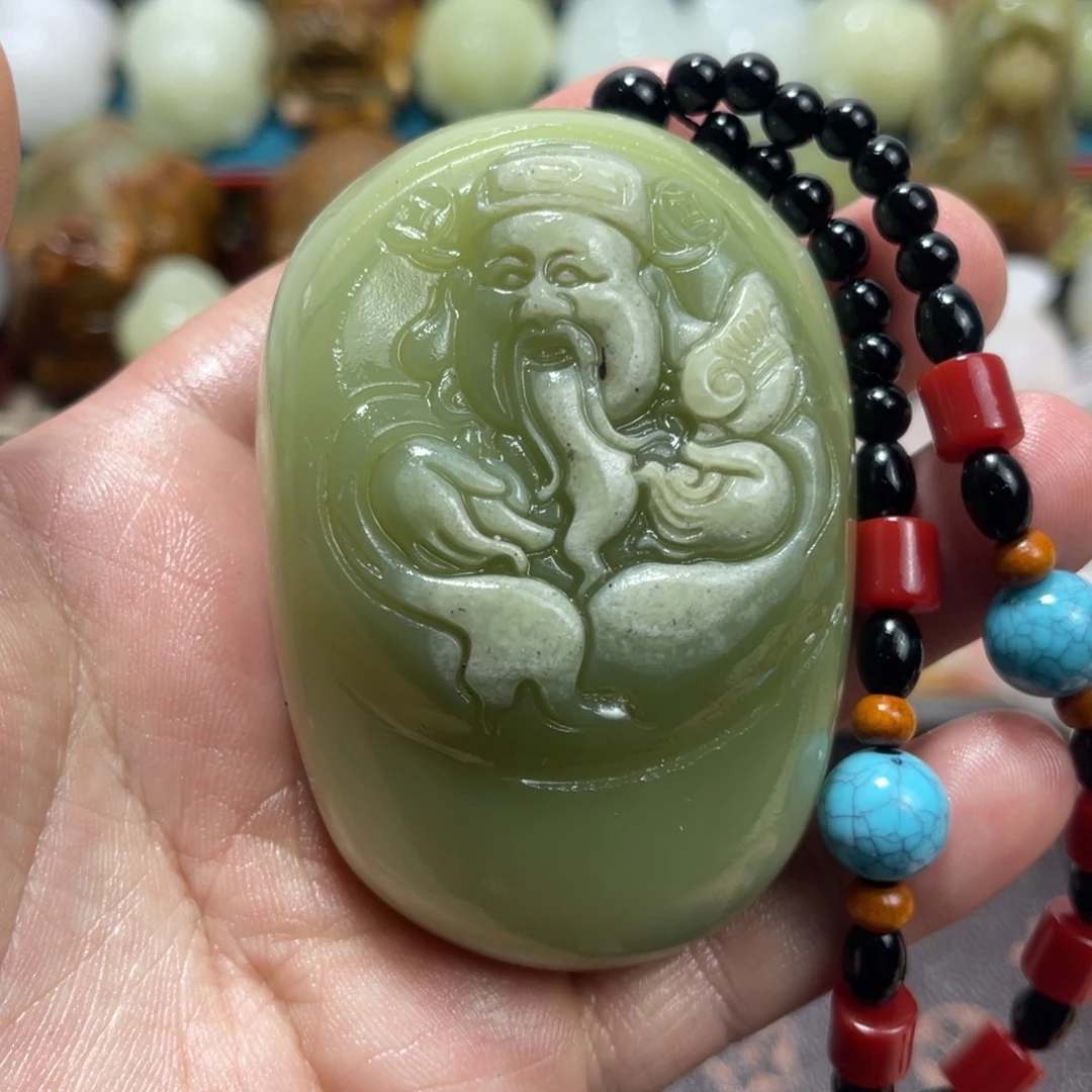 石材石材方解石手把件不退换