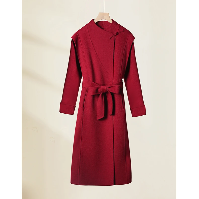 【延禧】2024新款新中式气质时尚中长款秋冬毛呢外套