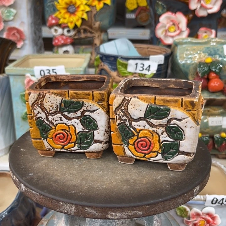 紫砂花盆粗陶材质多肉花盆