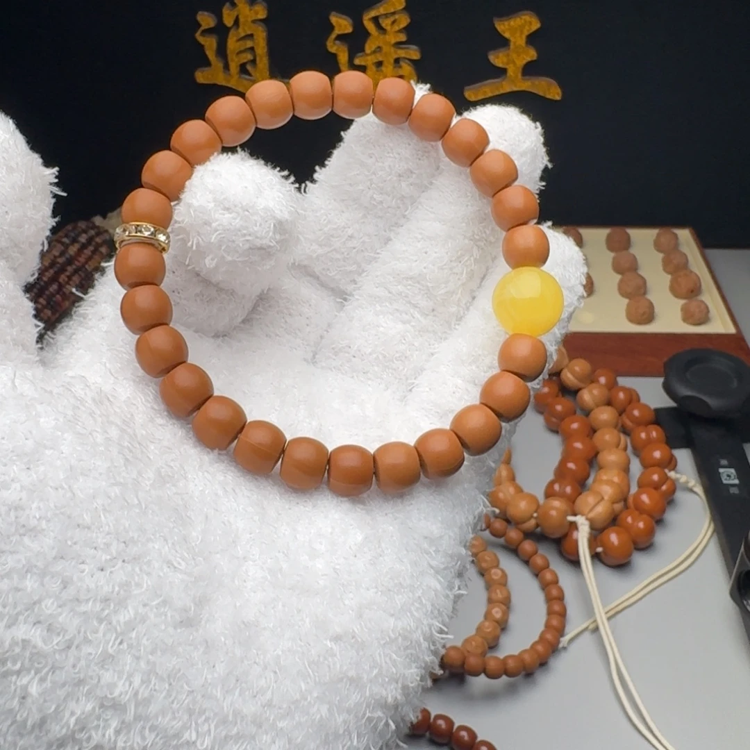 浮***光猴头核桃手串一级品直切9