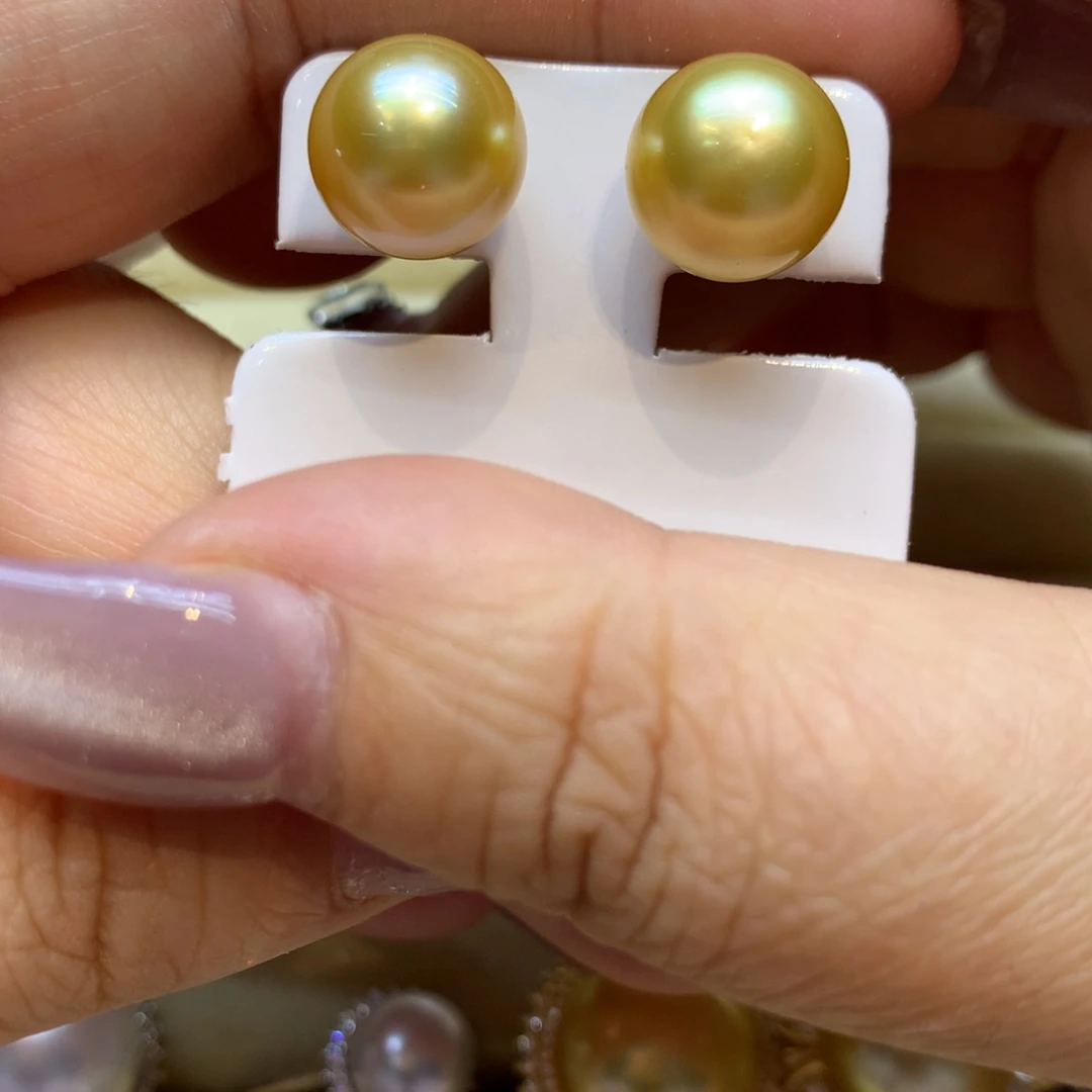 银S925镶嵌耳饰海水珍珠