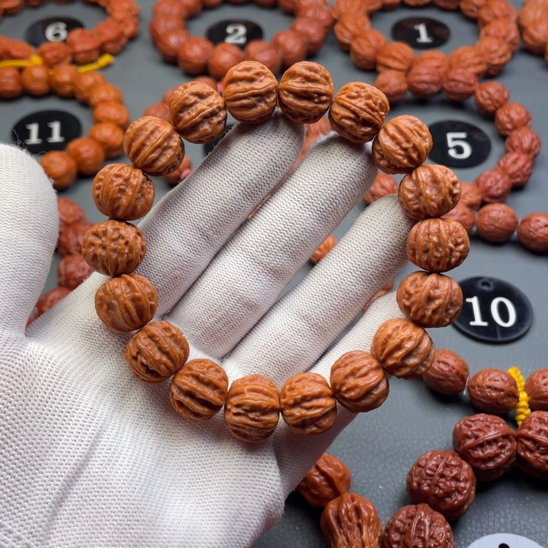 手串文玩核桃野生核桃龙脊京八棱秋子手串