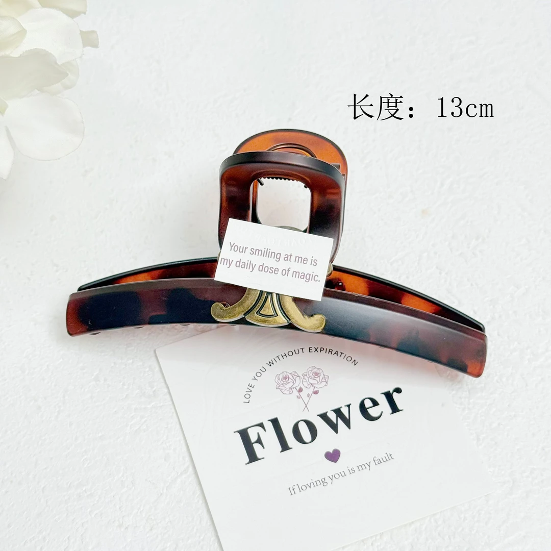 BAOSHATI/宝莎缇F-1061高级感复古金属标抓夹13CM