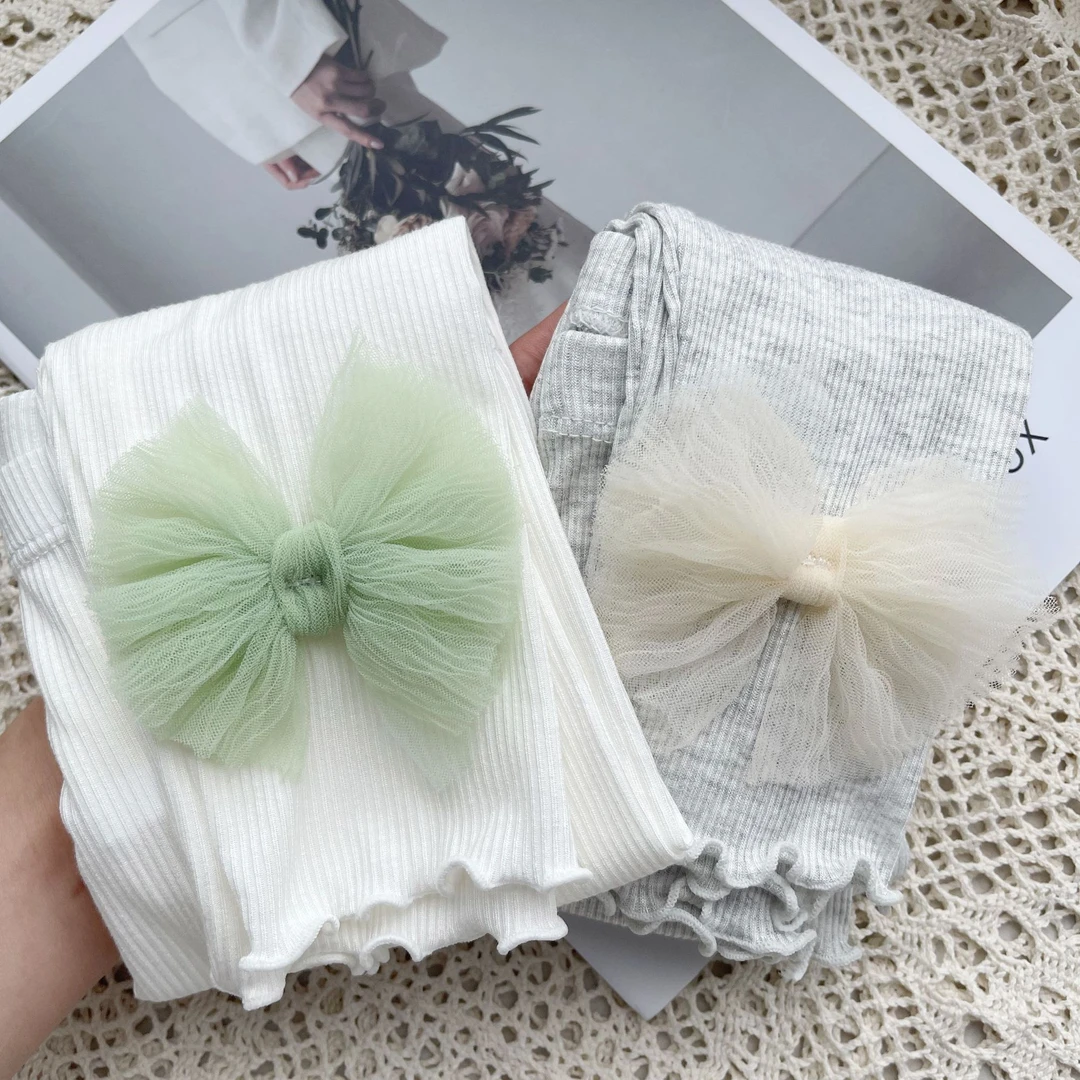 女童七分裤夏季薄款儿童打底裤白色弹力外穿洋气宝宝裤子夏天中裤