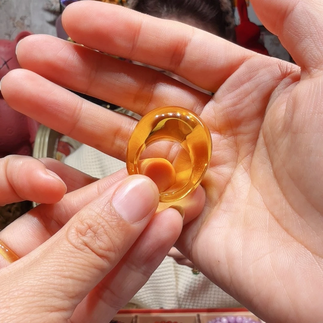 琥珀戒指未镶嵌U****赫戒指