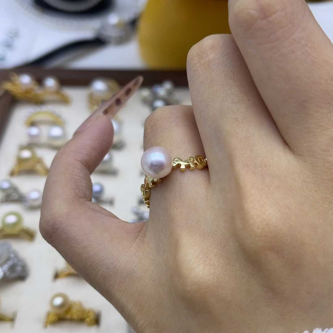 海水珍珠戒指银S925镶嵌
