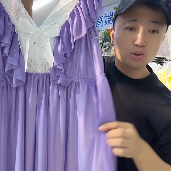 聚酯纤维宫廷风睡裙