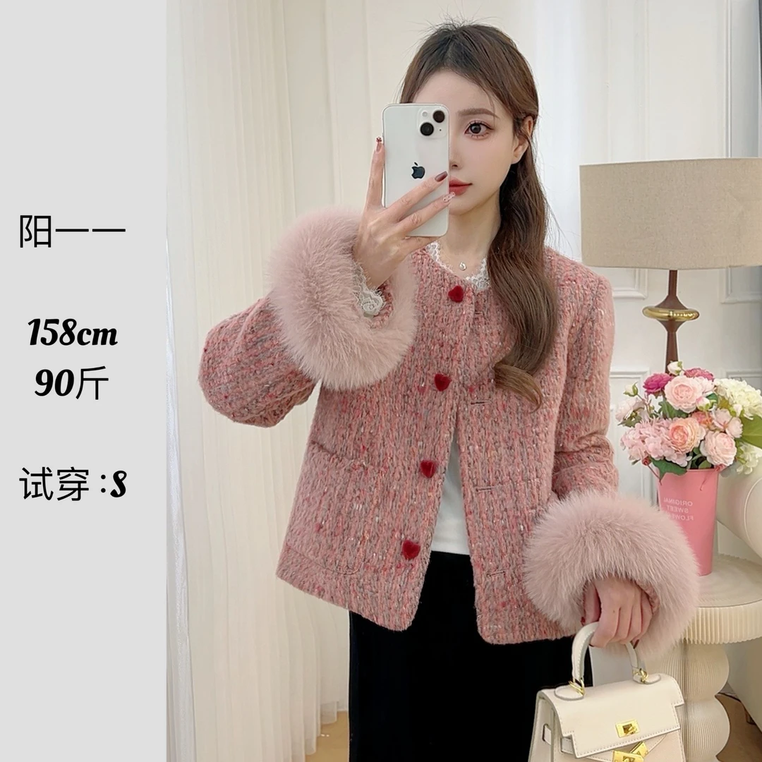 轻奢短款时尚气质冬季小香风外套女小个子上衣