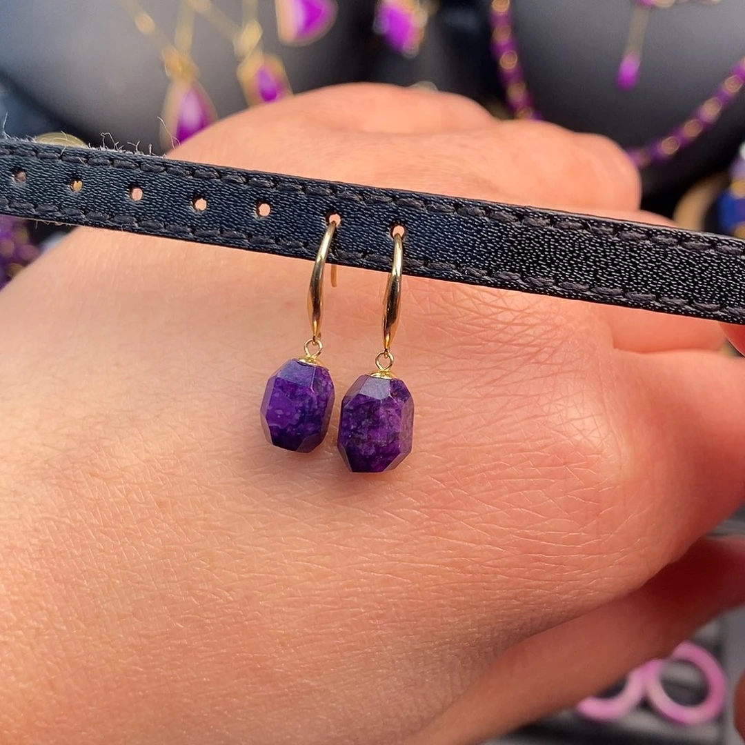 苏纪石（舒俱来）耳饰18K金镶嵌