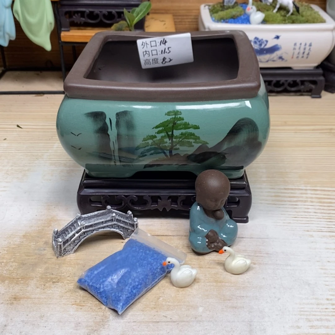 紫砂陶瓷艺术花盆陶瓷