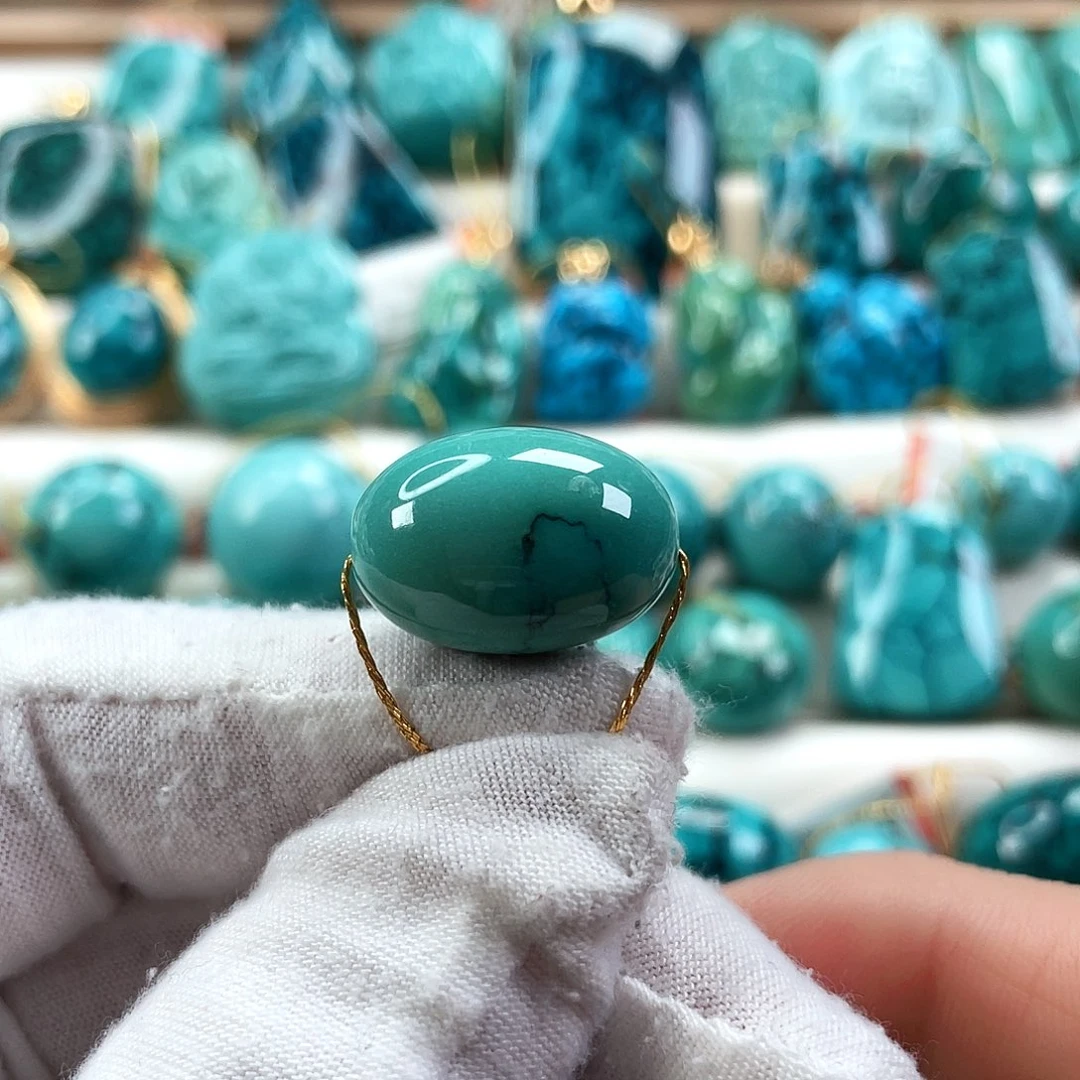 绿松石未镶嵌车挂直径13.8