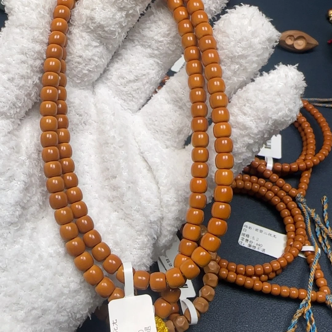 手串橄榄核老挝长串极限弧三花无白6.6mm