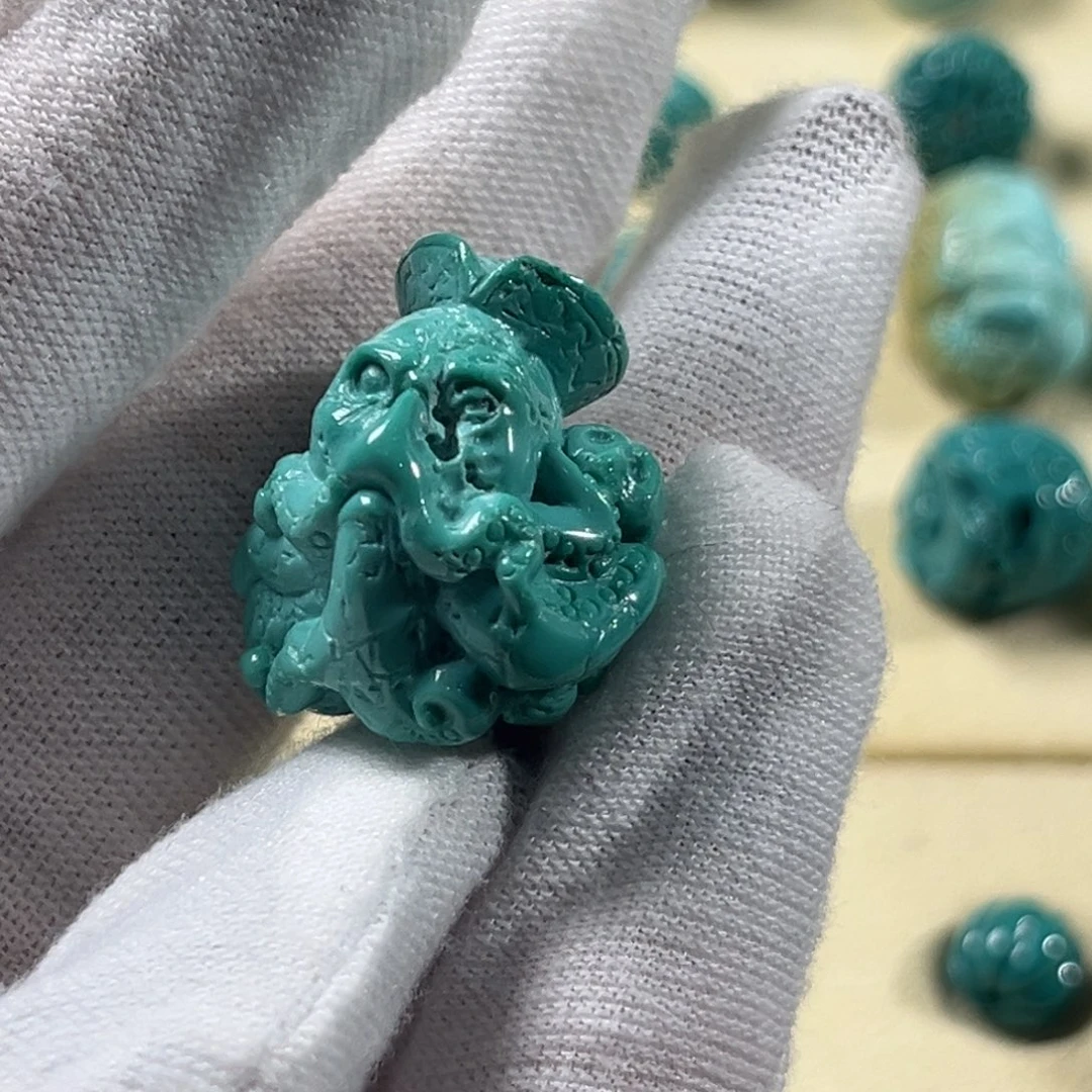 绿松石未镶嵌海贼章鱼王