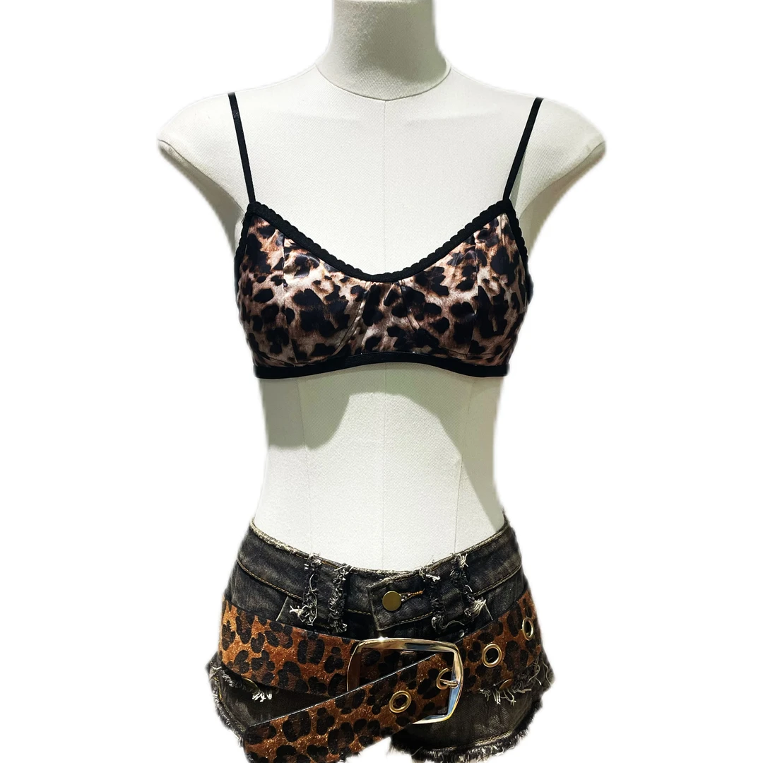 【市市推荐】古早千禧辣妹y2k豹纹美背内搭背心两件套