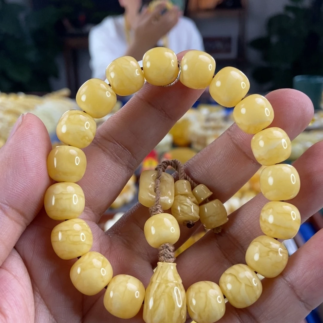 琥珀珠宝奇石未镶嵌12焦皮虎皮纹同料手持23.97