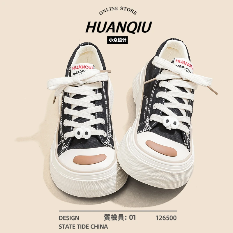 环球帆布鞋女春秋2025新款爆款芒果头丑萌鞋子女百搭小众原创女鞋