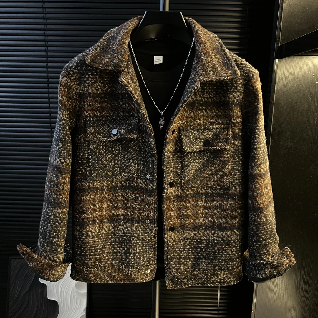 潇潇-潮牌翻领外套秋冬季2025新款加棉加厚棉服高级潮牌痞帅夹克