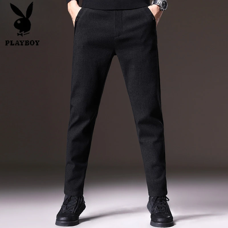 花花公子时尚休闲裤男士秋季款2025新款纯色韩版潮流商务百搭男裤