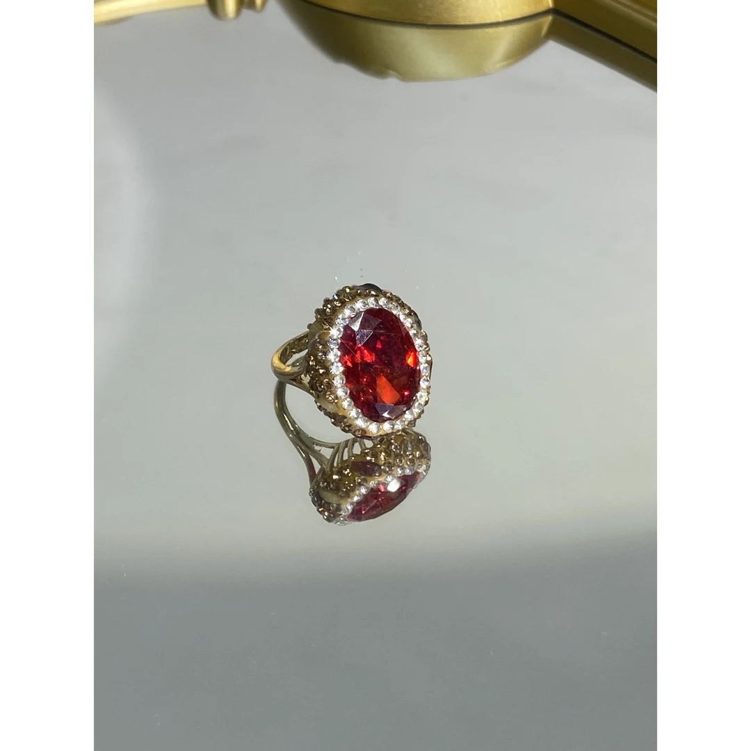 铜合金合成锆石戒指 TTSD 红色时尚潮流百搭款戒指 223