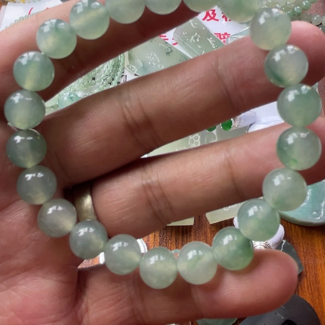 起***影定制翡翠未镶嵌缅甸翡翠珠串