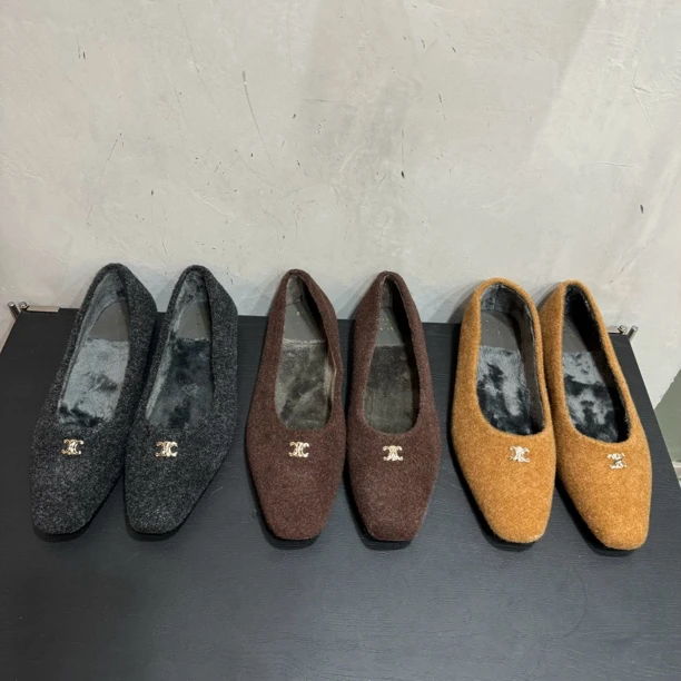 2024秋冬新款单鞋浅口加绒单鞋时尚舒适软底韩版