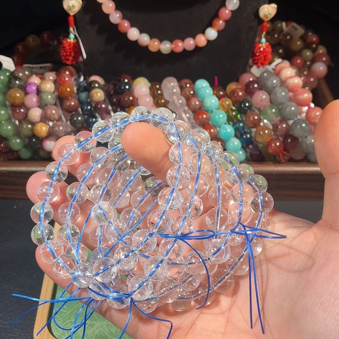 水晶手串未镶嵌白阿赛天然水晶手串