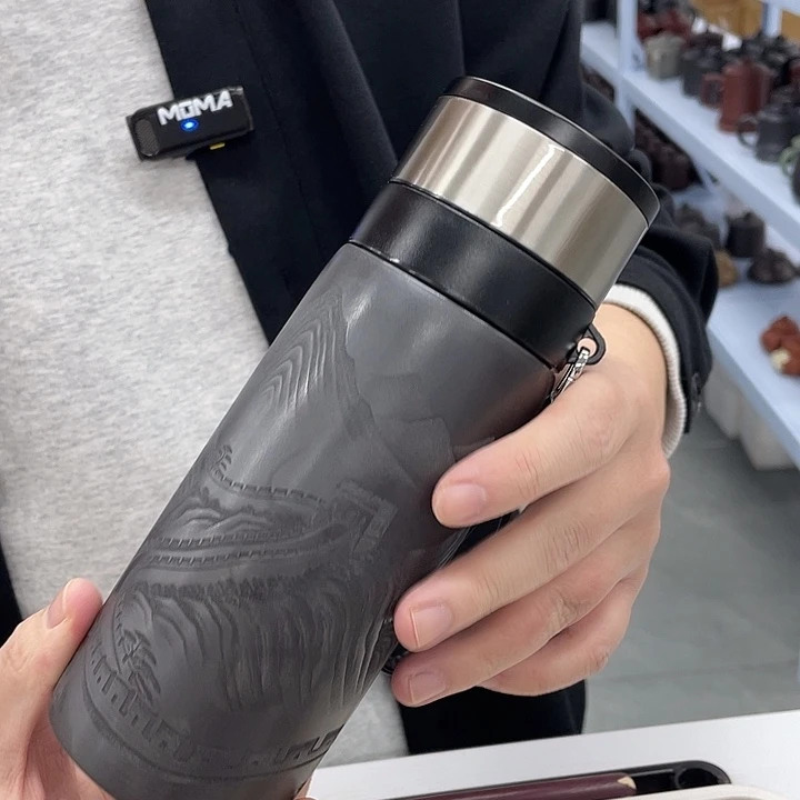 茶杯紫砂万里长城双层石黄车载杯