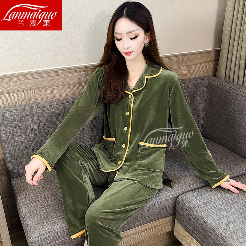 兰麦菓【海岛绒】睡衣女士秋冬季2025新款加绒加厚居家服套装可外穿