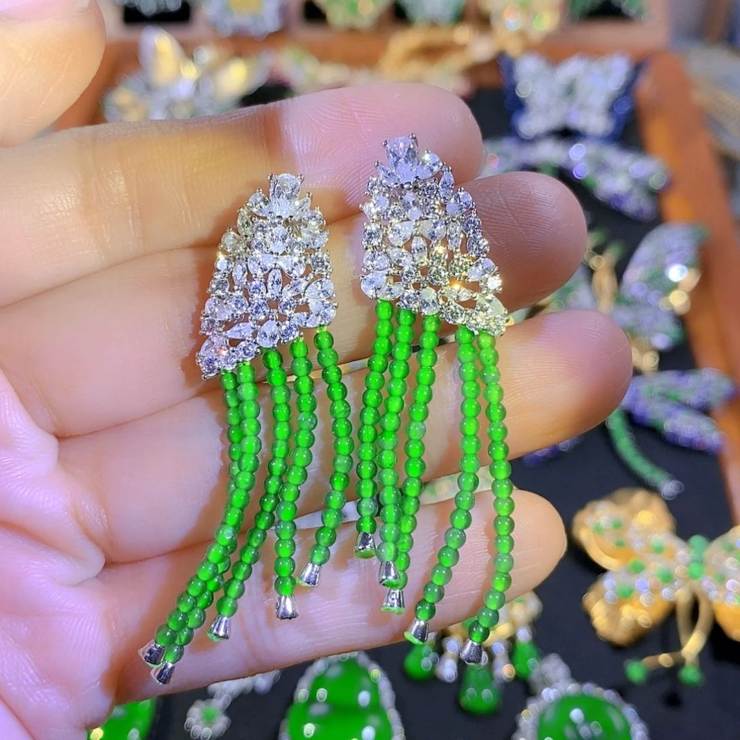 颈饰银S925镶嵌翡翠