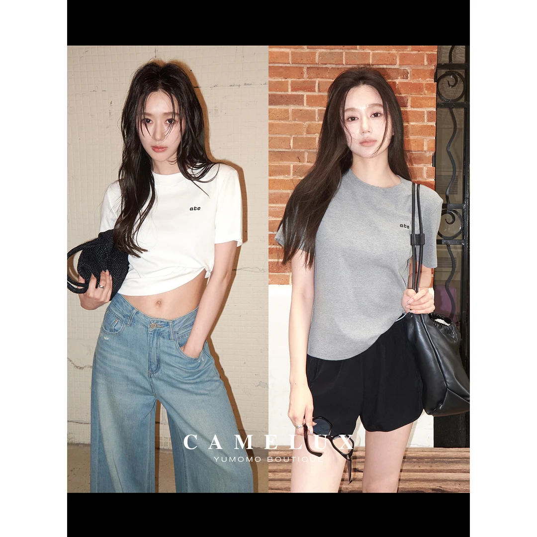 于momo classic字母T弹力顺滑休闲显瘦圆领短袖印花小版QTA2014