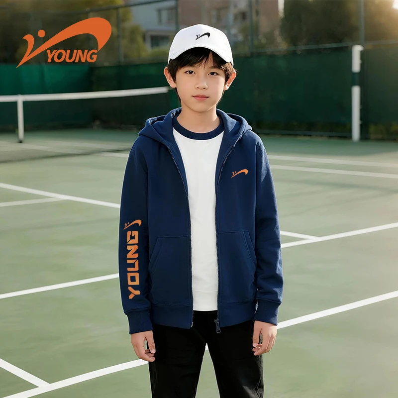 贵人鸟童装儿童连帽外套男童时尚百搭拉链开衫青少年休闲宽松秋装
