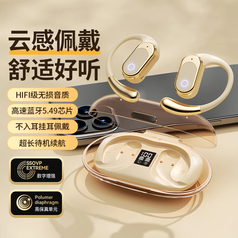 圣兰顿柏林之声新款高音质挂耳式软硅胶蓝牙耳机高颜值长续航运动