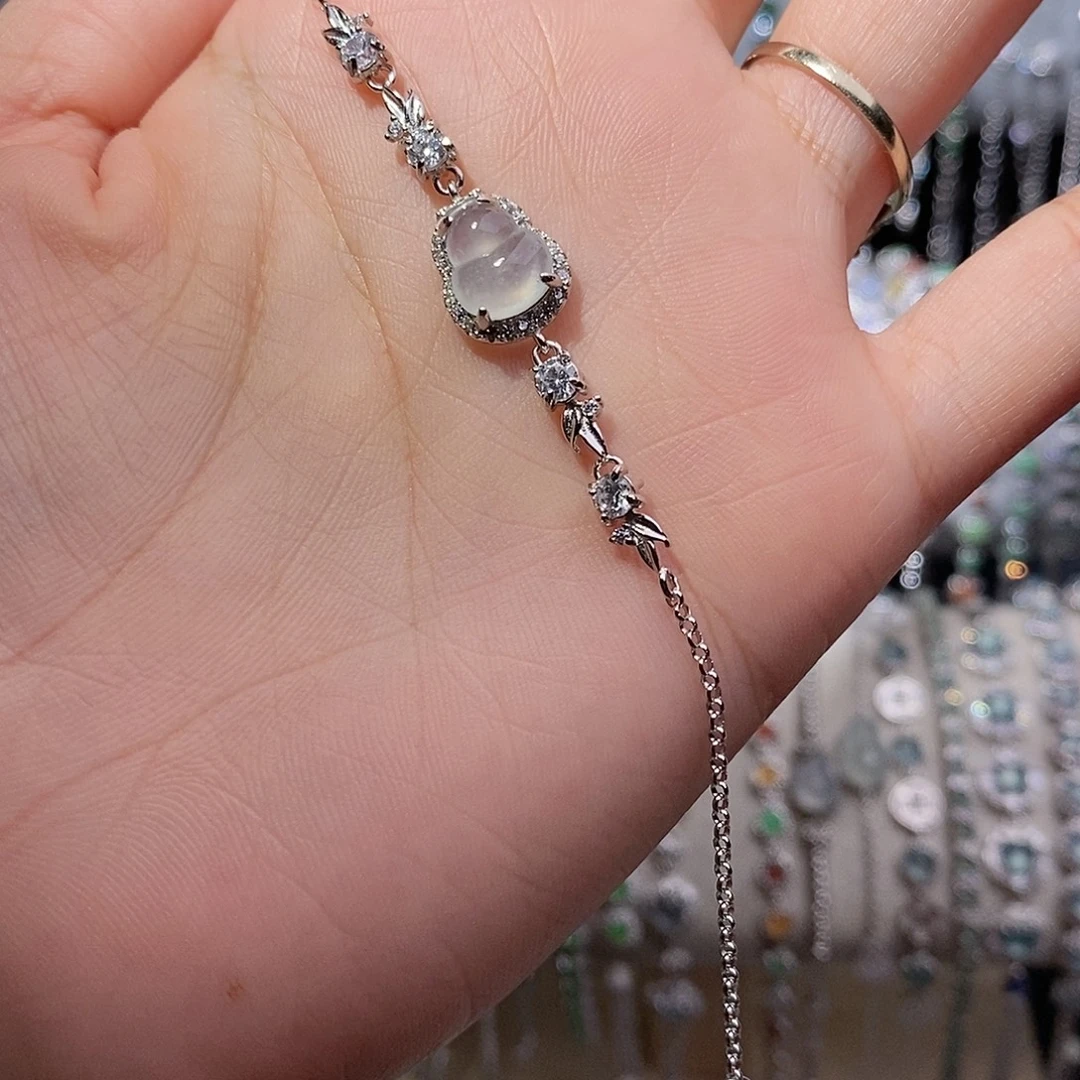 翡翠银S925镶嵌手链