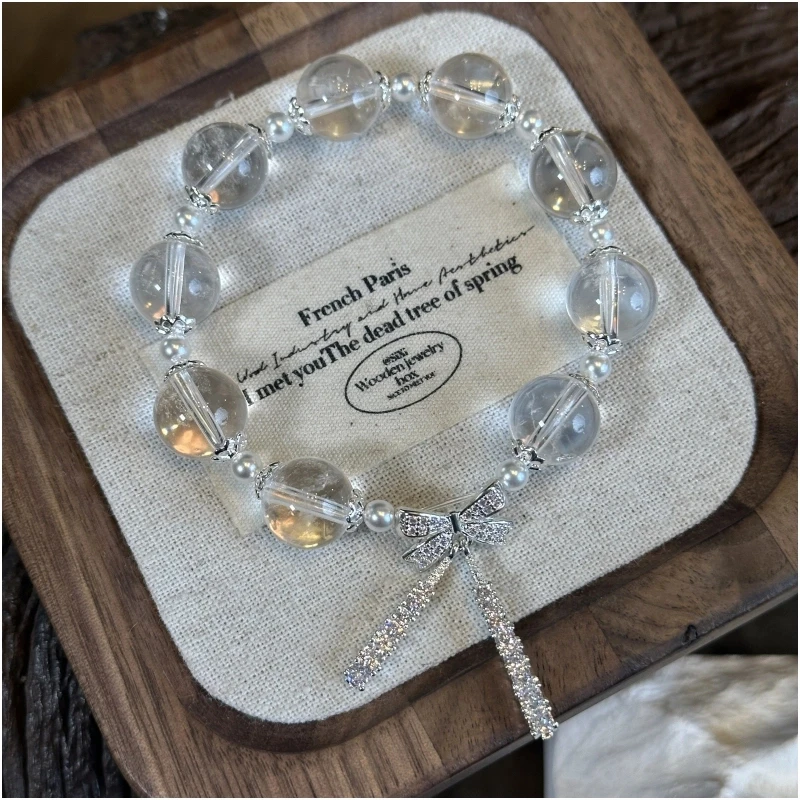 天然水晶手串白水晶手链手串单圈新品爆款原创设计生日礼物