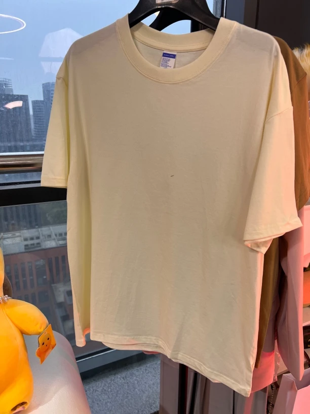 1627【傅大仙定制】纯色短袖时尚休闲圆领落肩袖潮流宽松