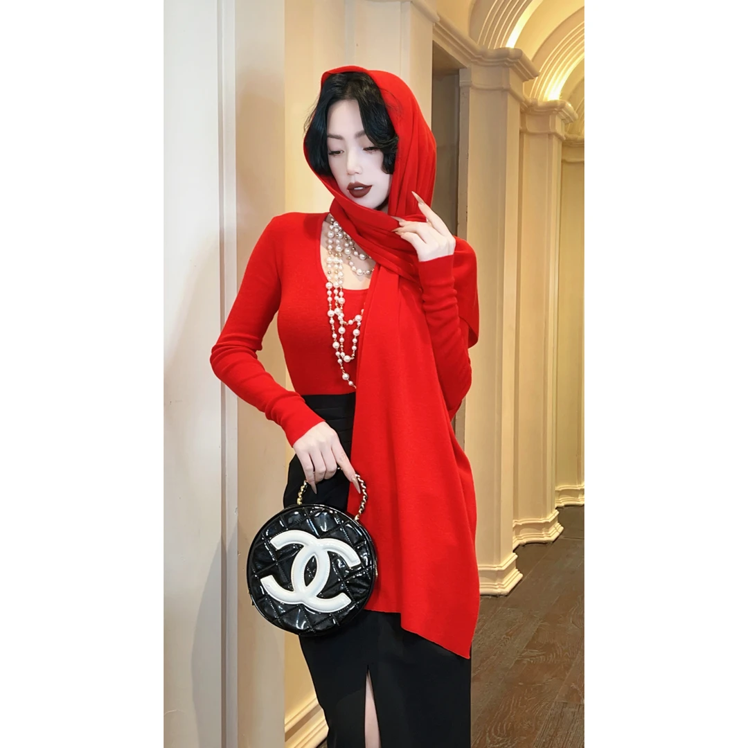 LYXJ【胭脂花】轻奢春款毛衣针织衫休闲纯色设计师百搭10794