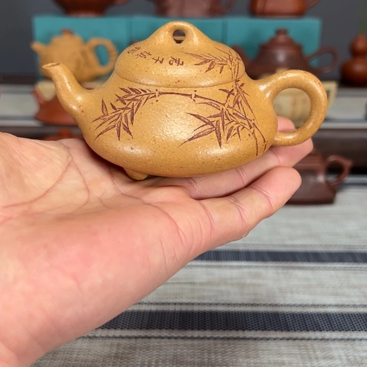紫砂茶壶用****2原矿黄金段汉棠石瓢容量130c c