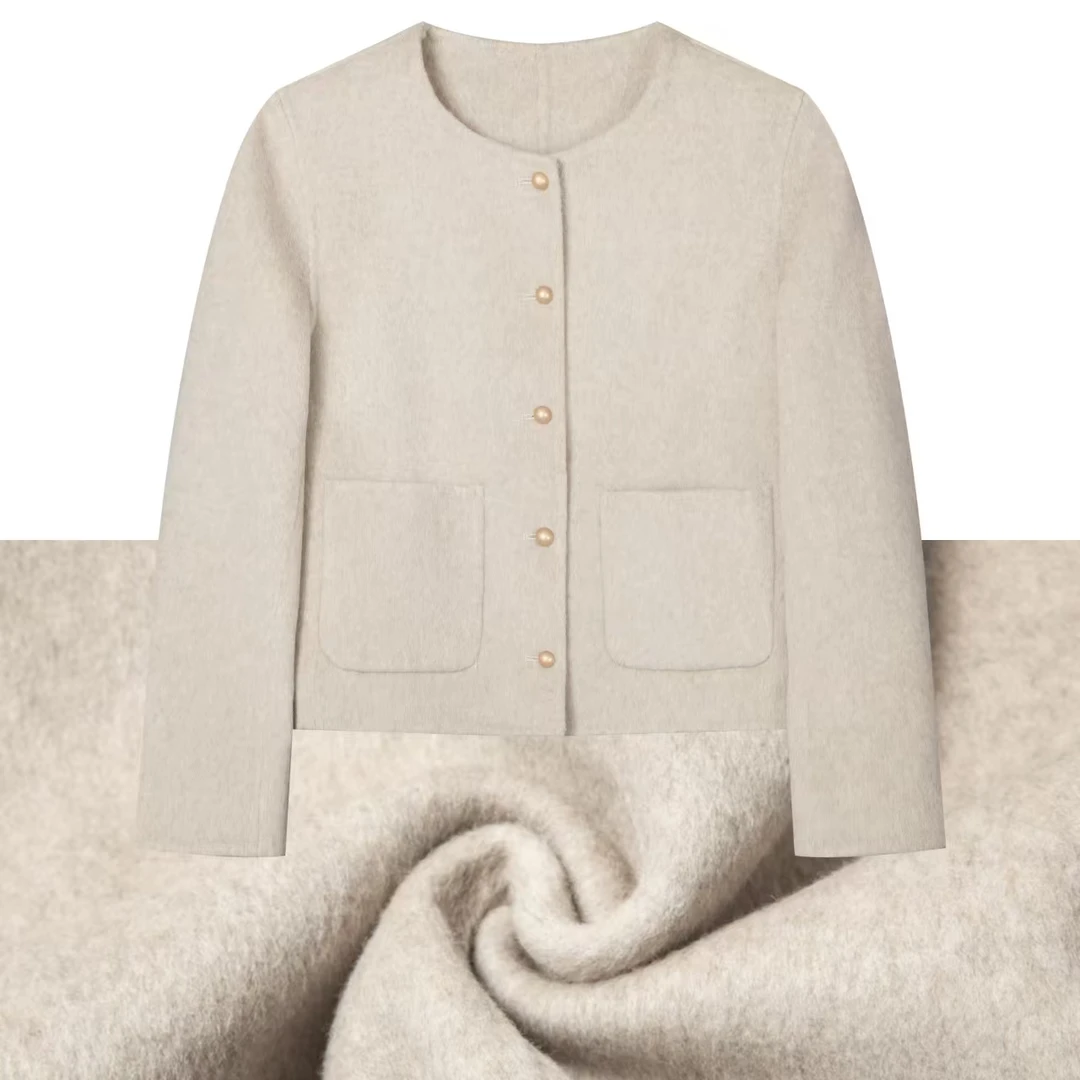 春装新款小香风双面呢羊毛大衣女短款大众百搭洋气简约外套